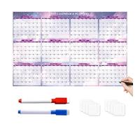 Grande calendario annuale da parete 2027 cancellabile con 2 penne | Planner da parete cancellabile a secco, 12 mesi, per camera da letto, soggiorno, studio, dormitorio, studenti, bambini