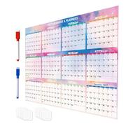 Grande calendario annuale da parete 2027 cancellabile inglese 2 lati | Calendario da parete cancellabile a secco, 12 mesi, per camera da letto, soggiorno, studio, dormitorio, studenti, bambini