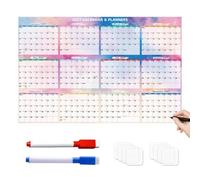 Grande calendario annuale da parete 2027 double-face cancellabile | Agenda annuale da parete 12 mesi, grande, per soggiorno, studio, appartamento, camera da letto, bambini, insegnanti B