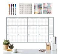 Grande calendario cancellabile a secco, 140 x 86 cm, agenda non datata, calendario pianificatore vergine, per uomini, donne, studenti, insegnanti, lavoro, studio, casa, scuola,