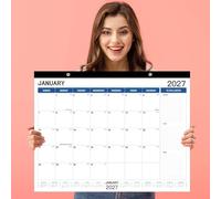 Grande calendario da parete 2025-2026 e planner da scrivania, 55 x 40 cm, luglio 2025 - dicembre 2026, per pianificare casa e ufficio (bianco e blu)