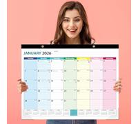 Grande calendario da parete 2026-2027 e planner da scrivania, 55 x 40 cm, da gennaio 2026 a giugno 2027, per la pianificazione di casa e ufficio (colorato)
