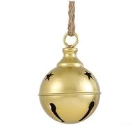 Grande campana di Natale in ferro, decorazione natalizia 2025, ciondolo decorativo per albero di Natale a forma di campana, rosso, oro/verde, 14 x 9,5 x 9,5 cm o 16 x 12 x 12 cm (Golden Small)