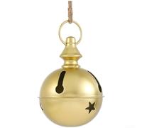 Grande campana di Natale in ferro, decorazione natalizia 2025, ciondolo decorativo per albero di Natale a forma di campana, rosso, oro/verde, 14 x 9,5 x 9,5 cm o 16 x 12 x 12 cm (Golden Large)