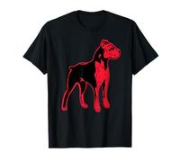 Grande Cane con Design Rosso, Design Red Pit Bull Maglietta