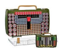 Grande capacità 269 Battery Organizer Case con tester, doppio lato porta batteria contenitore per batterie AA AAA AAAA C D 9V litio 3V CR123 CR2032 CR1632 18650 (solo scatola) (verde)