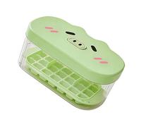 Grande capacità 28 cubi Ice Tray Press Button Mechanism Easy Releases Ice Mold con coperchio e cestino per la rimozione di stampi per cubetti di grado alimentare