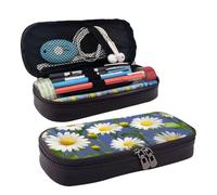 Grande Capacità Astuccio Cartoleria Spring Daisy Flowers Print Slot Matite Astuccio Portatile Borsa Matite Per Studente, Insegnanti, Regalo, 20X9X4Cm
