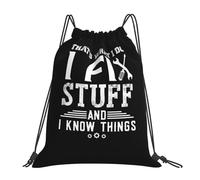 Grande capacità Borsa da Palestra That's What I Do I Fix Stuff And I Know Things Pratico Zaino per Bambini 36x42cm per Camping,Yoga,Spiaggia