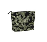 Grande capacità Dollar Sign Money Print Fake canapa Makeup Bag,Toiletry Bag,Travel Bag Pouch con cerniera.