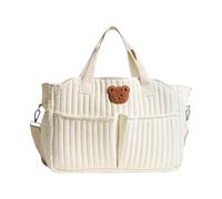 Grande capacità mamma borsa modello ricamato pannolino antispruzzo Crossbody viaggio Storage borsa a tracolla facile da pulire, Orso singolo