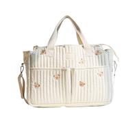 Grande capacità mamma borsa modello ricamato pannolino antispruzzo Crossbody viaggio Storage borsa a tracolla facile da pulire, D