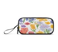 Grande capacità Matita Bag Teen Boys Pen Case Cosmetici Scuola Media Multifunzionale Florals Giacinti Begonia Giacinto