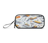 Grande Capacità Matita Box Uomo Extra Large Pencil Case High School con Vano Costruzione Scena Betoniera Camion Bulldozer