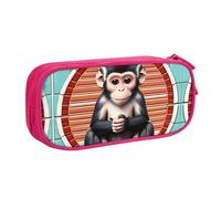 Grande Capacità Porta Matite The Silent Monkey Print Portamatite Borsa Con Cerniera Astuccio Portamatite Per Ragazzi, Regalo, Ufficio, 20X9X4Cm