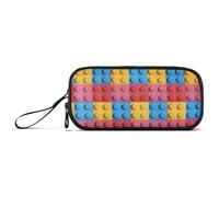 Grande Capacità Portamatite Caso Studente Box Organizer College Portatile Geometrico Colorato Mattone