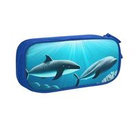 Grande Capacità Slot Matite Astuccio Whales Under The Sea Print Porta Matite Multifunzione Portapenne Per Adulto, Insegnanti, Collegio, 20X9X4Cm
