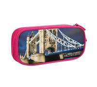 Grande capacità Tower Bridge in Londra stampa Pencil Case, doppio strato cerniera matita box trucco sacchetto organizzatore