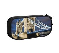 Grande capacità Tower Bridge in Londra stampa Pencil Case, doppio strato cerniera matita box trucco sacchetto organizzatore