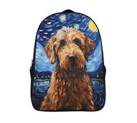 grande capacità zaino da viaggio notte stellata per ragazzo ragazza zaino 2 scomparto cane tracolla regolabile stampato in 3d zaini-16，per a partire da 12 anniadatto per la scuola