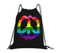Grande capacità Zaino Sportivo Original Rainbow P Flag Peace Leggero Borsa per Palestra 36x42cm per Scuola,Spiaggia,Viaggi Brevi