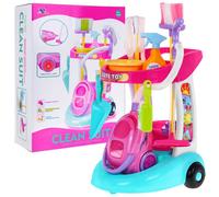 Grande carrello delle pulizie per bambini con aspirapolvere interattivo e accessori