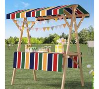 Grande carrello per hot dog e gelato con tenda per snack all'aperto, design pieghevole