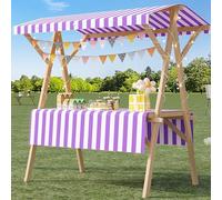 Grande carrello pieghevole per hot dog con tenda - versatile carrello in legno per snack e gelati - soluzione ideale per venditori di cibo all'aperto