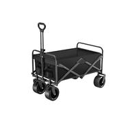 Grande carro pieghevole con piano del tavolo staccabile, pieghevole | Carro da esterno portatile for campeggio, picnic, carrello da giardinaggio, carro da esterno portatile(Black)