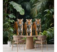 Grande Carta Da Parati Murale Animale Tigre Adesivo Murale Staccabile E Attaccabile Foresta Di Piante Tropicali Murale Per Cameretta Camera Da Letto Parete Decorazione Per La Casa Poster Murale