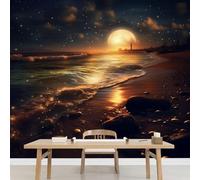 Grande Carta Da Parati Murale Sogno Di Spiaggia Adesivo Murale Staccabile E Attaccabile Paesaggio Dell'Alba Murale Per Cameretta Camera Da Letto Parete Decorazione Per La Casa Poster