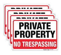 Grande cartello in metallo con scritta "No Trespassing", 25,4 x 35,5 cm, in alluminio antiruggine, stampa a inchiostro UV, durevole/resistente alle intemperie fino a 7 anni all'aperto per la casa