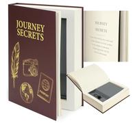 Grande cassaforte decorativa per libri con serratura a combinazione, 27 x 19 x 4 cm, scatola di deviazione nascosta per contanti, telefono, passaporto, oggetti di valore, libreria per casa, ufficio