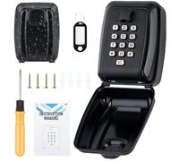 Grande Cassetta di Sicurezza per Chiavi con Codice 12 Cifre, Cassaforte Chiavi Esterno con Codice di Reset, Cassaforte Esterno Impermeabile Per Casa Garage Ufficio (Nero)