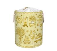 Grande cesto portabiancheria da 58 l, cestino pieghevole giallo per torte, per coperte, giocattoli per bambini, vestiti sporchi, cestino alto per la cameretta dei bambini, decorazione per camera da