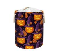 Grande cesto portabiancheria da 58 l, con cappello da strega, zucca, cestino pieghevole per coperte, giocattoli per bambini, vestiti sporchi, cestino alto per la cameretta dei bambini, decorazione per