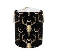 Grande cesto portabiancheria - Deer Skull Moon Gothic 58L pieghevole Storage Bin per coperte, giocattoli per bambini, vestiti sporchi, cestino alto per la cameretta dei bambini, decorazione per bagno