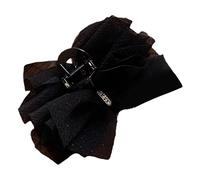 Grande clip in chiffon, clip di fiocco in chiffon, grandi clip da parrucchiere da parrucchiere in bianco o nero, Gadget da condimento a rete in pizzo per occasioni speciali