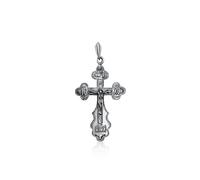 Grande collana da uomo in argento sterling 925 con ciondolo croce crocifisso ...