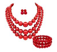Grande collana di perle per le donne collana di perle grosse e orecchini set grande collana di perle costume anni '20 collana di perle finte accessori Gatsby, Perle finte, perle imitazione