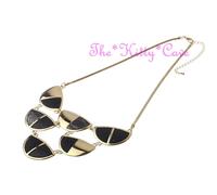 Grande Collegamenti 14K Oro 'V' Collana Bavaglino W/Testurizzati Deridere