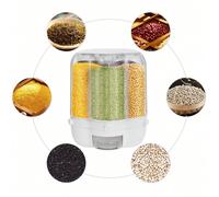Grande contenitore girevole a 360° per cereali e riso, capacità 12,5 kg con 6 scomparti, bianco DescrizioneCerchi un modo per avere rapidamente a disposizione il tuo cibo secco? O ti dà fastidio il ci