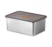 Grande contenitore per carne in acciaio inox con coperchio sigillato, per frigorifero, progettato per la conservazione sicura degli alimenti (30 x 21 x 12 cm)