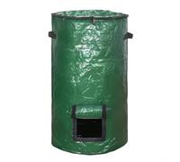 Grande contenitore per compost da 10 galloni in tessuto PE con cerniera e finestra laterale, impermeabile e pieghevole per rifiuti da giardino, residui di cucina e fogliame per un compostaggio