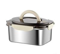 Grande contenitore per il pranzo da 2100 ml, con manico robusto | Coperchio a prova di perdite, capacità di 2100 ml, per una preparazione ideale dei pasti, design robusto, finitura argento