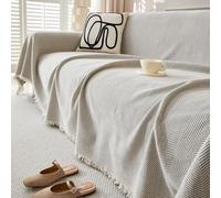 Grande coperta impermeabile per divano, 180 x 340 cm, in morbida ciniglia a spina di pesce con nappe, perfetta per letto, divani, sedie e copridivano a 1 4 posti.