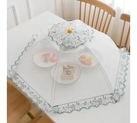 Grande copertura per alimenti a rete pop-up di alta qualità, riutilizzabile e pieghevole, copertura per alimenti per picnic all'aperto, in rete, per tenere lontane mosche, insetti, zanzare (60 cm x 60