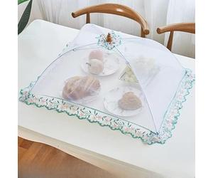 Grande copertura per alimenti in rete pop-up di alta qualità, riutilizzabile e pieghevole, copertura per alimenti per picnic all'aperto, in rete, per tenere lontane mosche, insetti, zanzare (40 x 50