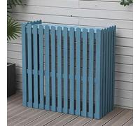 Grande copertura per aria condizionata, rivestimento in legno massello, protezione da esterni, spaziosa soluzione per riporre oggetti per balconi e terrazze, resistente alle intemperie, blu, 85 x 35