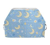 Grande copertura per griglia da esterni, stile boho, blu, 165 cm, impermeabile, resistente, con coulisse regolabile per polvere e vento